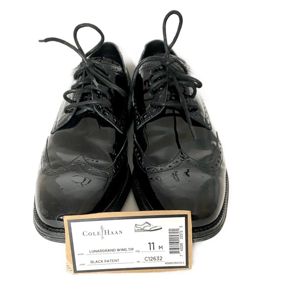 Cole Haan Other - COLE HAAN Lunargrand Black Patent Wing Tip Oxford